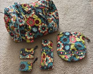 Lot #239 - Vera Bradley Flower Shower Duffel Bag & Accessories
