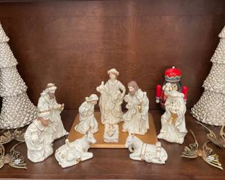 Nativity Set Porcelain, Porcelain Christmas Trees, Brass Butterflies
