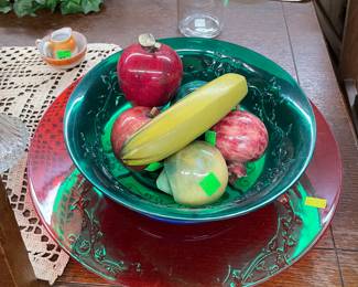 Glass Fruit & Bowl