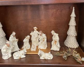 Nativity Set Porcelain, Porcelain Christmas Trees, Brass Butterflies