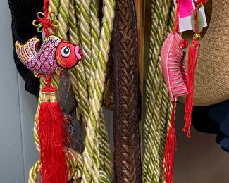 Assorted Cording Curtain Tie Backs, Oriental Good Luck Mirror Decor'