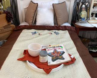 Princess Single Bed, Satin Embroidered Butterfly Throw Quilt, Throw Pillows