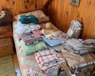 We are uncertain if beds can be removed or are built in. You decide. It’s a pair of twins. Lots of tactile and linens.
