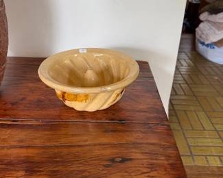 Wonderful decorated yellow ware mold.