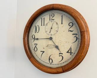 International Time Recording Company Oak framed Clock