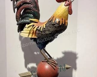 Metal rooster decor