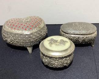 Vintage metal trinket boxes