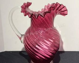 Large cranberry water pitcher