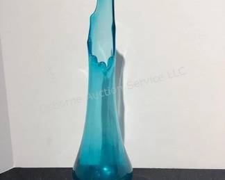 MCM footed aqua swung vase