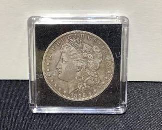 1896 Morgan silver dollar