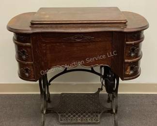 Vintage treadle sewing machine