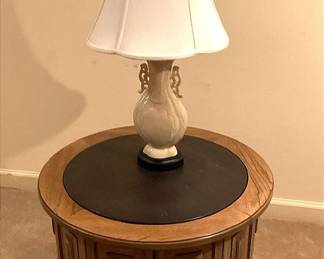 Black Top Circular Side Table