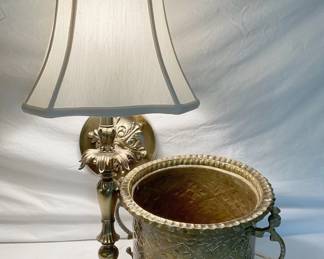 Brass Colored Lamp Planter