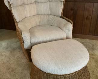 Ratten Chair And Ottoman
