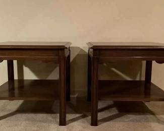 Twin Mahogany Style Side Tables