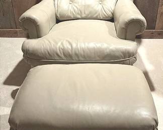 Leather Like Chair And Ottoman