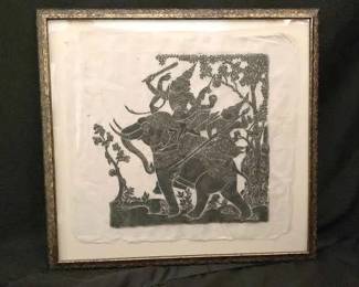 Thai Buddhist temple Rubbing Painting