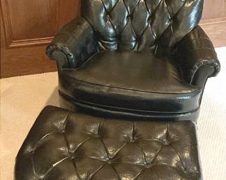 Leather Like Chair And Ottoman
