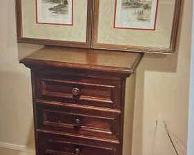 End Table And Art Duo