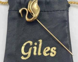 Giles 14K Swan Pin