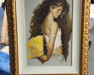 $1500 obo Jose Royo "Despues de baile" on clayboard, signed numbered 