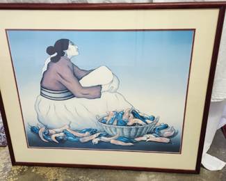 $75 framed lithograph by R. C. Gorman 