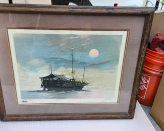 $200 John Kelly framed lithograph 