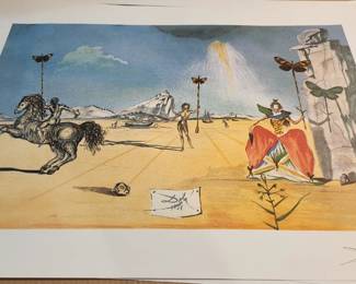 $200 Salvador Dali plate signed vintage Lithograph  26 x 19 inches approximately 