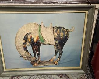 $35 Chinese dynasty  horse photo on board