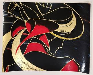 $20 Martiros Manoukian Gold Embellished Serigraph 11 x 9 inches