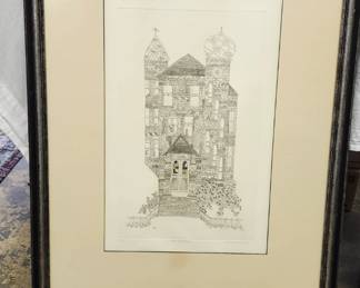 $75 vintage etching 