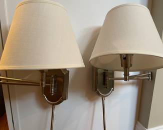 Pair of Wall Sconces - Silver Colored