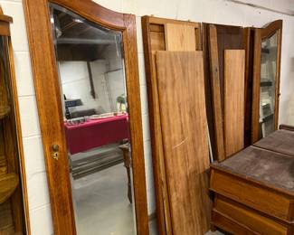 This is an antique armoire - Please view additional photos for a photo of it assembled