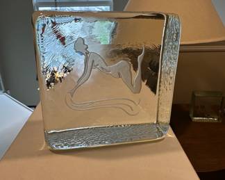 Blenko Etched glass cubes