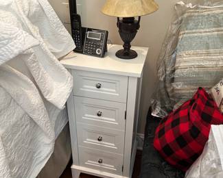 Bed Linens, Lamps, Storage Chest
