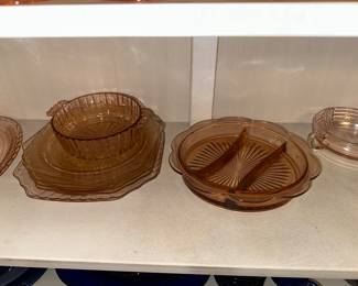Depression Glass - Multiple Colors, Pink, Ruby, Combat, Green (Uranium)