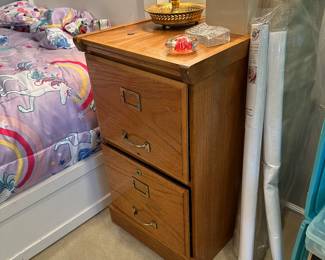 Oak Two Drawer Filing Cabinet