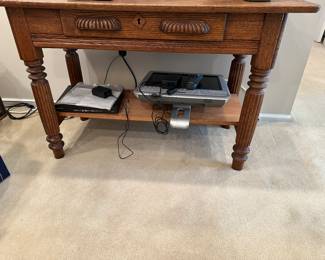 Antique Tiger Oak Writing Desk