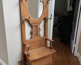 Oak Hall Stand with Bench for Storage