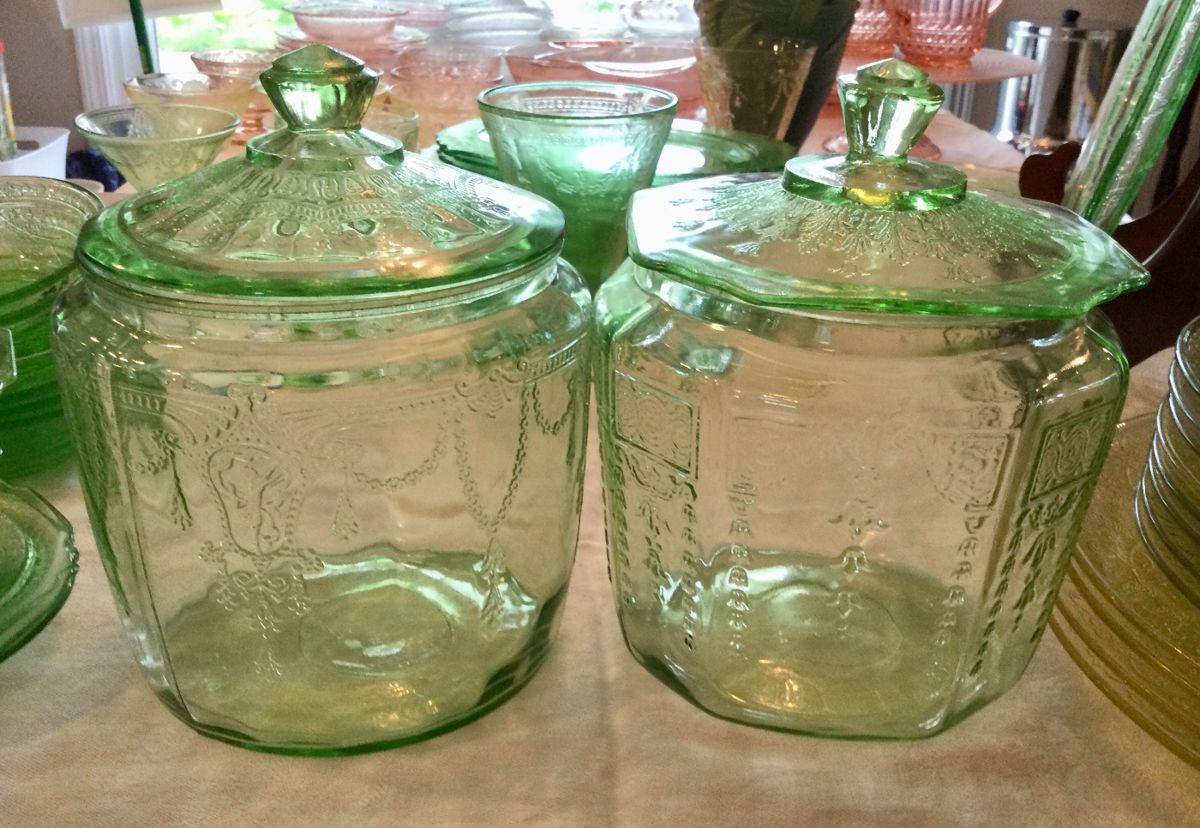 Anchor Hocking Depression Glass Cameo Cookie Jars
