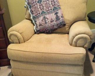 Upholstered Skirted Arm Chair