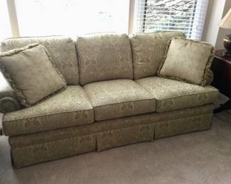 Thomasville 3 Cushion Skirted Couch 84" Long