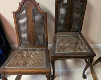 Split Back with Caned Sides and Needlepoint Seats