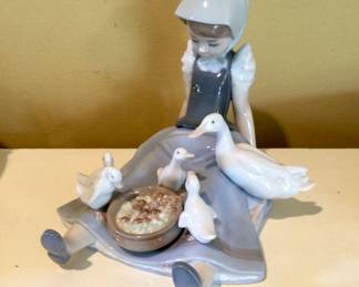 Lladro "Girl, Saucepan & Duck" Hungry Brood Figurine (retired)