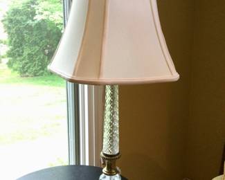 Vintage Crystal Table Lamp w/Marble Base