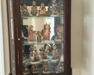 Hummels in Display Case