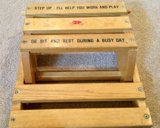 Vintage Child's Stepstool, Folds into a Chair