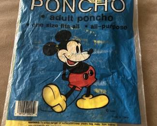 Vintage Waterproof Disney Mickey Rain Pancho (unopened)