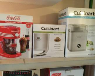 Coca Cola Frozen Beverage Station, Cuisinart Sandwich Grill, Cuisinart Frozen Yogurt Ice Cream Maker