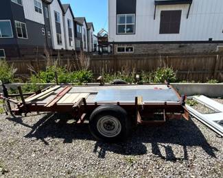 10’ Flatbed Single Axel Metal Trailer for Hauling Flat Material